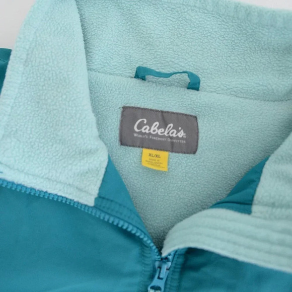Cabela's Teal Windbreaker with Fleece Lining Jacket Size XLarge - Picture 13 of 13